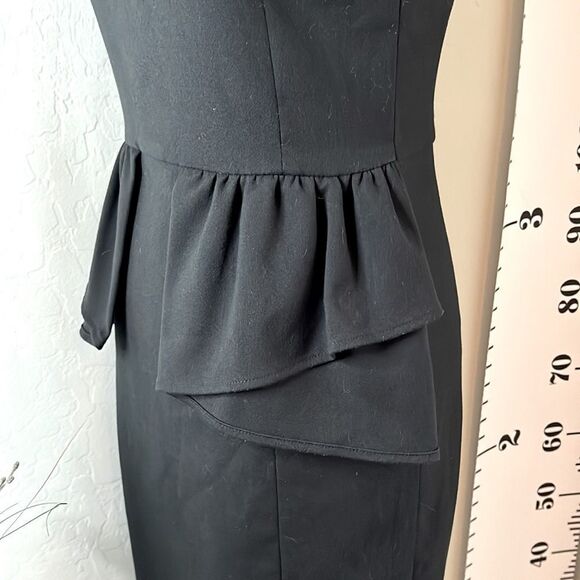 MICHAEL Kors sleeveless black dress peplum style with exposed back zipper. Sz 00 - Picture 3 of 12